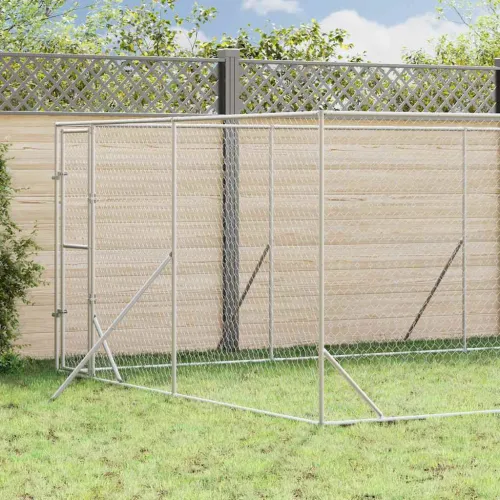 Vanjski kavez za pse srebrni 4 x 8 x 2 m od pocinčanog čelika - 4 x 8 x 2 m Cijena