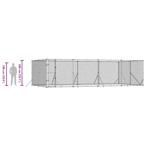 Vanjski kavez za pse srebrni 8 x 4 x 2 m od pocinčanog čelika - 8 x 4 x 2 m Cijena