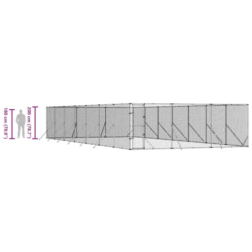 Vanjski kavez za pse srebrni 6 x 14 x 2 m od pocinčanog čelika - 6 x 14 x 2 m Cijena