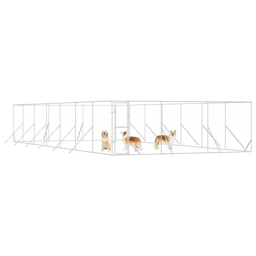 Vanjski kavez za pse srebrni 6 x 14 x 2 m od pocinčanog čelika - 6 x 14 x 2 m Cijena