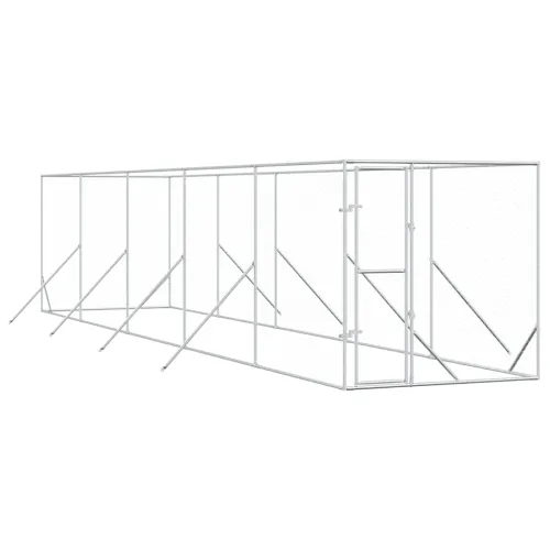 Vanjski kavez za pse srebrni 2 x 10 x 2 m od pocinčanog čelika - 2 x 10 x 2 m Cijena