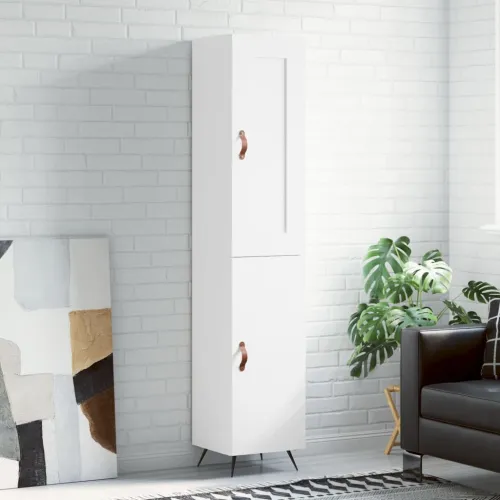 Visoka komoda bijeli 34,5x34x180 cm od konstruiranog drva - Bijela 1 1 vrata Cijena