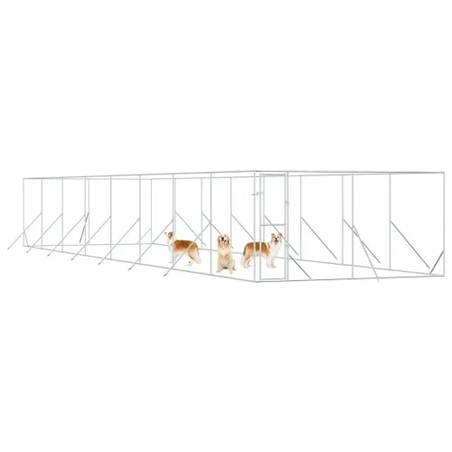 Vanjski kavez za pse srebrni 4 x 16 x 2 m od pocinčanog čelika - 4 x 16 x 2 m Cijena
