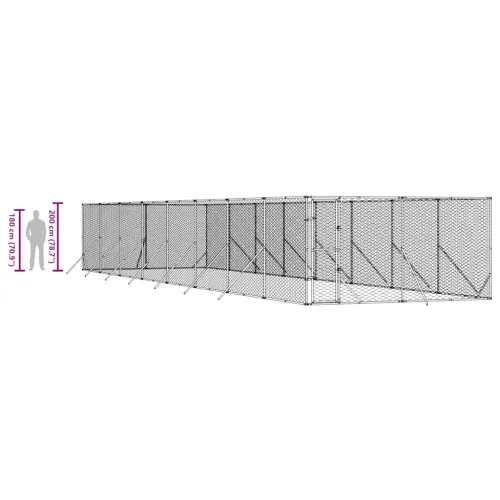 Vanjski kavez za pse srebrni 4 x 16 x 2 m od pocinčanog čelika - 4 x 16 x 2 m Cijena