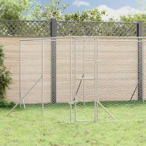 Vanjski kavez za pse srebrni 8 x 8 x 2 m od pocinčanog čelika - 8 x 8 x 2 m Cijena