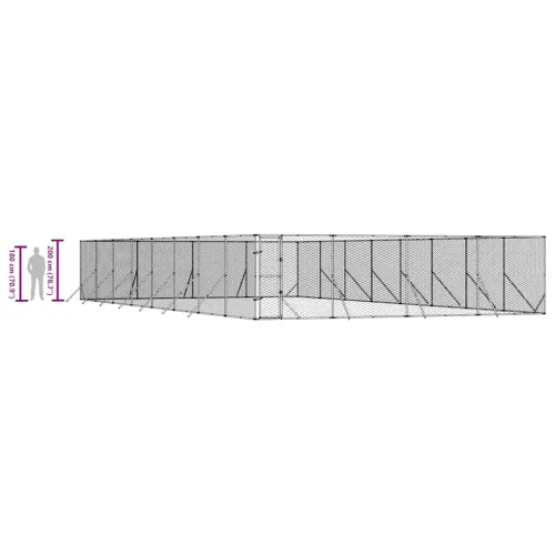Vanjski kavez za pse srebrni 8 x 16 x 2 m od pocinčanog čelika - 8 x 16 x 2 m Cijena