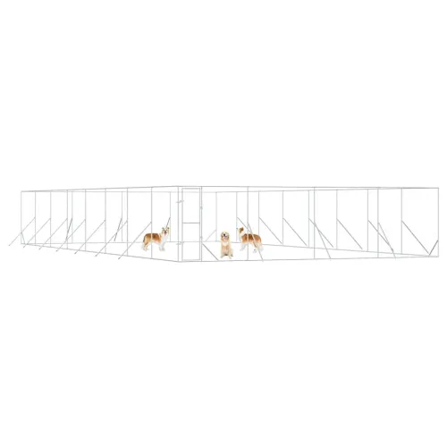 Vanjski kavez za pse srebrni 8 x 16 x 2 m od pocinčanog čelika - 8 x 16 x 2 m Cijena