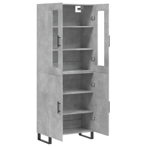 Visoka komoda siva betona 69,5x34x180 cm od konstruiranog drva - Beton siva 1 2 vrata Cijena