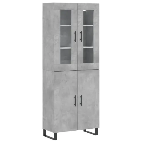 Visoka komoda siva betona 69,5x34x180 cm od konstruiranog drva - Beton siva 1 2 vrata Cijena