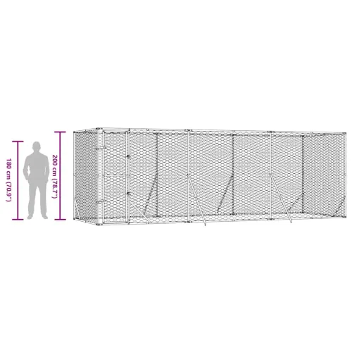 Vanjski kavez za pse srebrni 6 x 2 x 2 m od pocinčanog čelika - 6 x 2 x 2 m Cijena