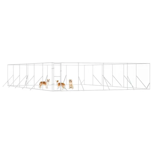 Vanjski kavez za pse srebrni 8 x 12 x 2 m od pocinčanog čelika - 8 x 12 x 2 m Cijena
