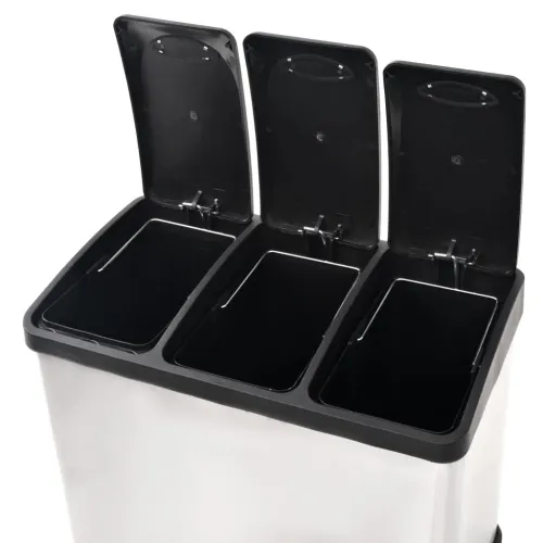 Reciklažna kanta za smeće s papučicama nehrđajući čelik 24 L - 3 x 8 l Cijena
