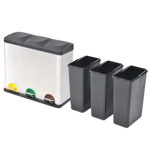 Reciklažna kanta za smeće s papučicama nehrđajući čelik 54 L - 3 x 18 l 1 3 x 18 l Cijena