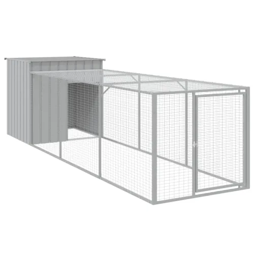 Kavez za kokoši s igralištem svjetlosivi 110x405x110 cm čelični - Svjetlosiva 110 x 405 x 110 cm Svjetlosiva 110 x 405 x 110 cm Cijena