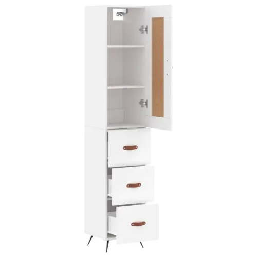 Visoka komoda bijeli 34,5x34x180 cm od konstruiranog drva - Bijela 1 3 ladice Cijena