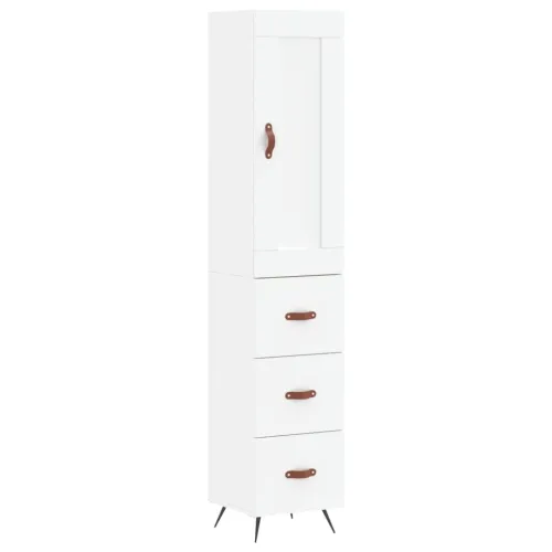 Visoka komoda bijeli 34,5x34x180 cm od konstruiranog drva - Bijela 1 3 ladice Cijena
