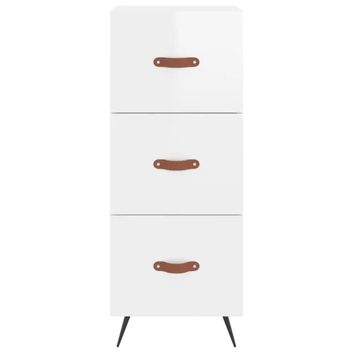 Visoka komoda sjajna bijela 34,5x34x180 cm konstruirano drvo - Visoko sjajno bijela 1 3 ladice Cijena