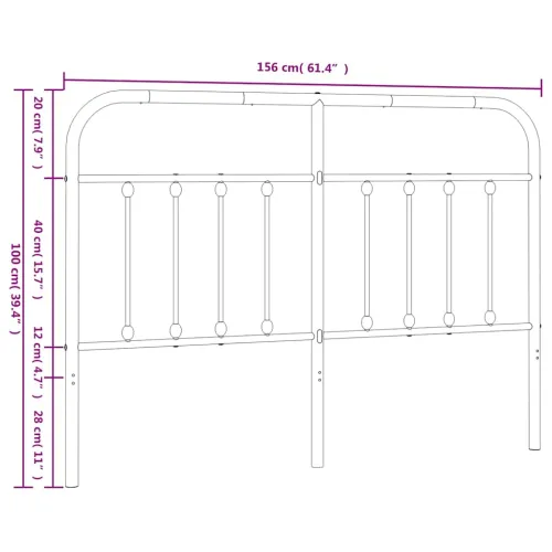 Metalno zamjensko uzglavlje bijelo 150 cm - Bijela 150 cm 1 Cijena