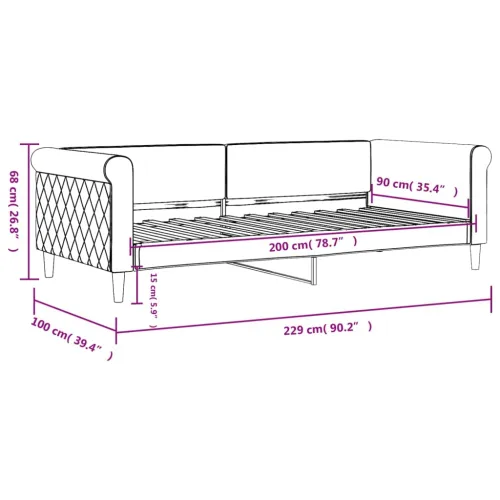 Dnevni krevet ružičasti 90 x 200 cm baršunasti - Ružičasta 90 x 200 cm bez madraca Cijena