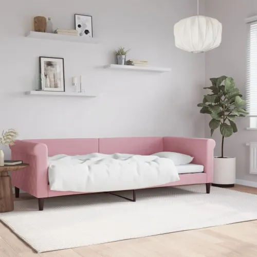 Dnevni krevet ružičasti 90 x 200 cm baršunasti - Ružičasta 90 x 200 cm bez madraca Cijena