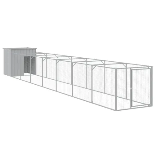 Kućica za pse s igralištem svjetlosiva 110x813x110 cm čelična - Svjetlosiva 110 x 813 x 110 cm Svjetlosiva 110 x 813 x 110 cm Cijena