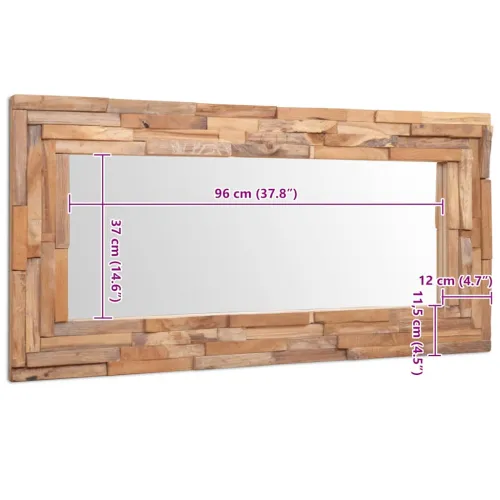 Ukrasno Ogledalo od Tikovine 120x60 cm Pravokutno - 120 x 60 cm Cijena