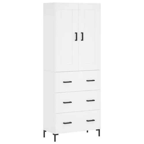 Visoka komoda bijela 69,5x34x180 cm konstruirano drvo - Bijela 1 3 ladice Cijena