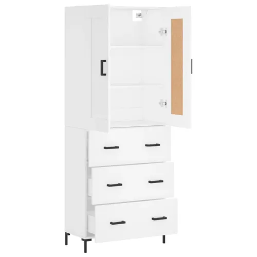 Visoka komoda bijela 69,5x34x180 cm konstruirano drvo - Bijela 1 3 ladice Cijena