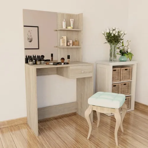 Toaletni Stolić od Iverice 75x40x141 cm Boja Hrastovine - Boja hrasta 1 Boja hrasta Cijena