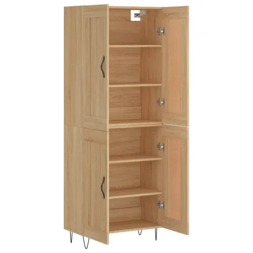 Visoka komoda hrasta sonome 69,5x34x180cm od konstruiranog drva - sonoma hrast 1 2 drvena vrata Sonoma hrast Cijena