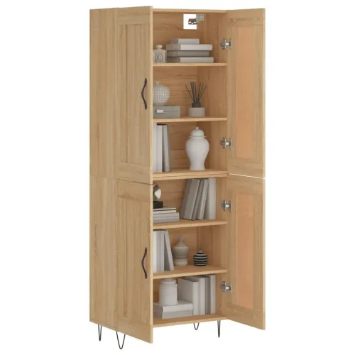 Visoka komoda hrasta sonome 69,5x34x180cm od konstruiranog drva - sonoma hrast 1 2 drvena vrata Sonoma hrast Cijena