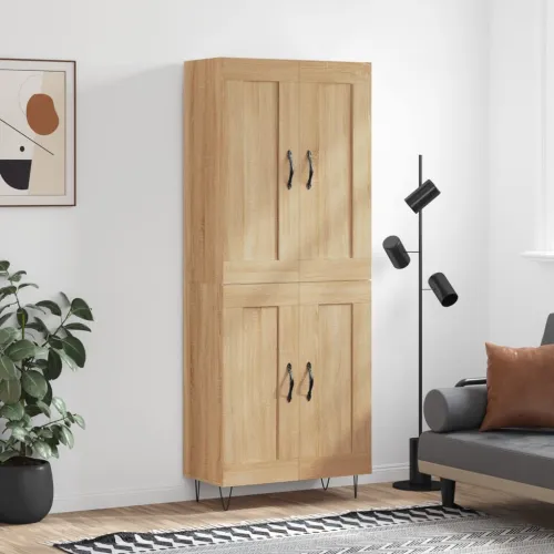 Visoka komoda hrasta sonome 69,5x34x180cm od konstruiranog drva - sonoma hrast 1 2 drvena vrata Sonoma hrast Cijena