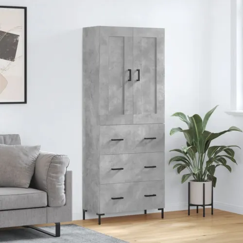 Visoka komoda siva betona 69,5x34x180 cm od konstruiranog drva - Beton siva 1 3 ladice Cijena