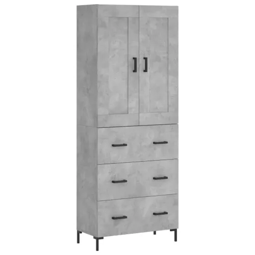 Visoka komoda siva betona 69,5x34x180 cm od konstruiranog drva - Beton siva 1 3 ladice Cijena