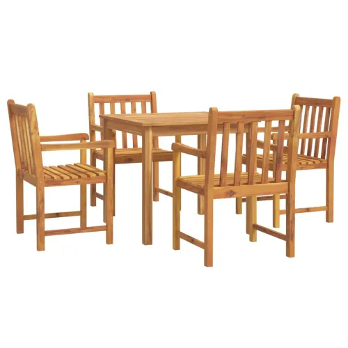 Vrtna garnitura - 5-dijelni vrtni blagovaonski set od masivnog bagremovog drva - Dužina stola 85 cm 4 Cijena