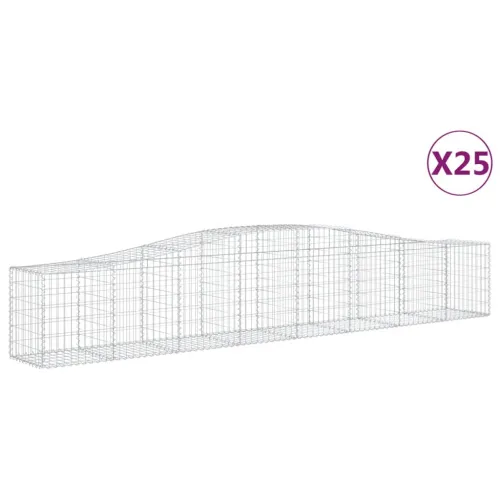 Lučne gabionske košare 25 kom 400x50x60/80 cm pocinčano željezo - 400 x 50 x 60/80 cm 25 Cijena