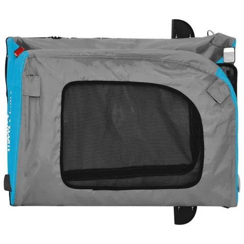 Prikolica za bicikl za ljubimce plavo-siva od tkanine i željeza - Plava 69 x 133.5 x 73.5 cm Cijena