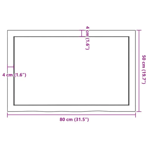 Stolna ploča svjetlosmeđa 80x50x(2-4) cm tretirana hrastovina - Svjetlosmeđa 80 x 50 x 4 cm Cijena