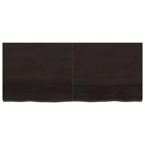 Stolna ploča tamnosmeđa 140x60x(2-6) cm obrađena masivna hrast - Tamno smeđa 140 x 60 x 6 cm Cijena