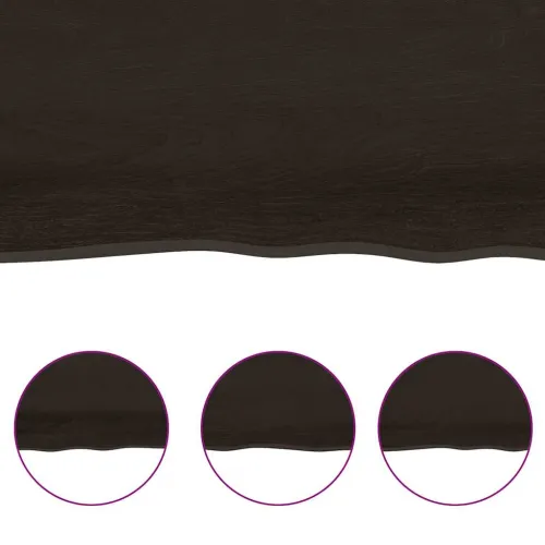Stolna ploča tamnosmeđa 160x60x(2-6) cm obrađena masivna hrast - Tamno smeđa 160 x 60 x 6 cm Cijena