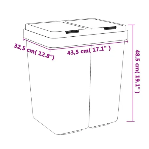 Dvostruka kanta antracit 2 x 25 L - Antracit Cijena