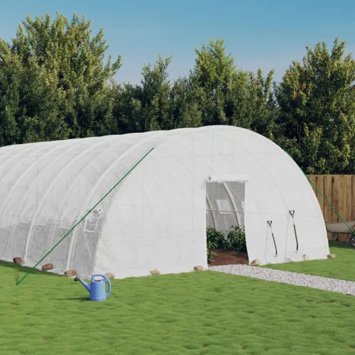 Staklenik s čeličnim okvirom bijeli 144 m² 24 x 6 x 2,85 m - Bijela 24 x 6 x 2.85 m 1 Bijela Cijena