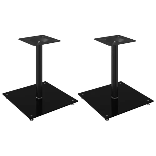 Stalci za zvučnike crni 2 kom kaljeno staklo dizajn s 1 stupom - Crna 40 x 40 x 46 cm Crna 40 x 40 x 46 cm Cijena