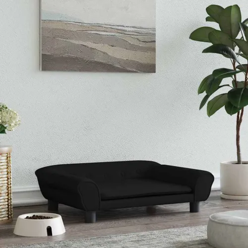 Krevet za pse crni 70 x 48 x 22 cm baršunasti - Crna 70 x 48 x 22 cm Cijena
