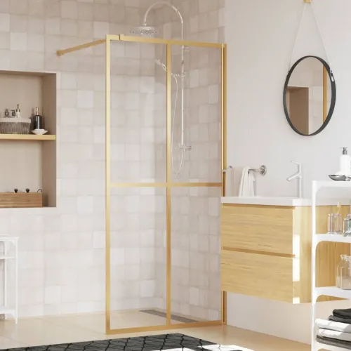 Stijenka za walk-in tuš sa staklom ESG zlatna 90 x 195 cm - Zlatno 90 x 195 cm Cijena