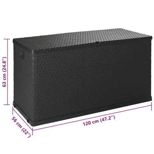 Vrtna kutija za pohranu antracit 120 x 56 x 63 cm PP ratan - Antracit Cijena