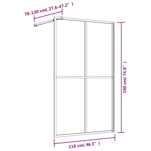 Stijenka za walk-in tuš sa staklom ESG zlatna 118 x 195 cm - Zlatno 118 x 195 cm Cijena