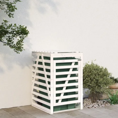 Spremište za kantu za smeće bijelo 84x90x128,5 cm od borovine - Bijela boja bora 84 x 90 x 128.5 cm 1 1 Cijena