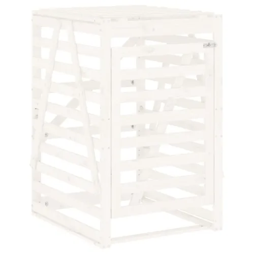 Spremište za kantu za smeće bijelo 84x90x128,5 cm od borovine - Bijela boja bora 84 x 90 x 128.5 cm 1 1 Cijena