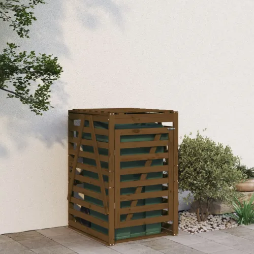 Spremište za kantu za smeće boja meda 84x90x128,5 cm borovina - Smeđa boja bora 84 x 90 x 128.5 cm 1 1 Cijena
